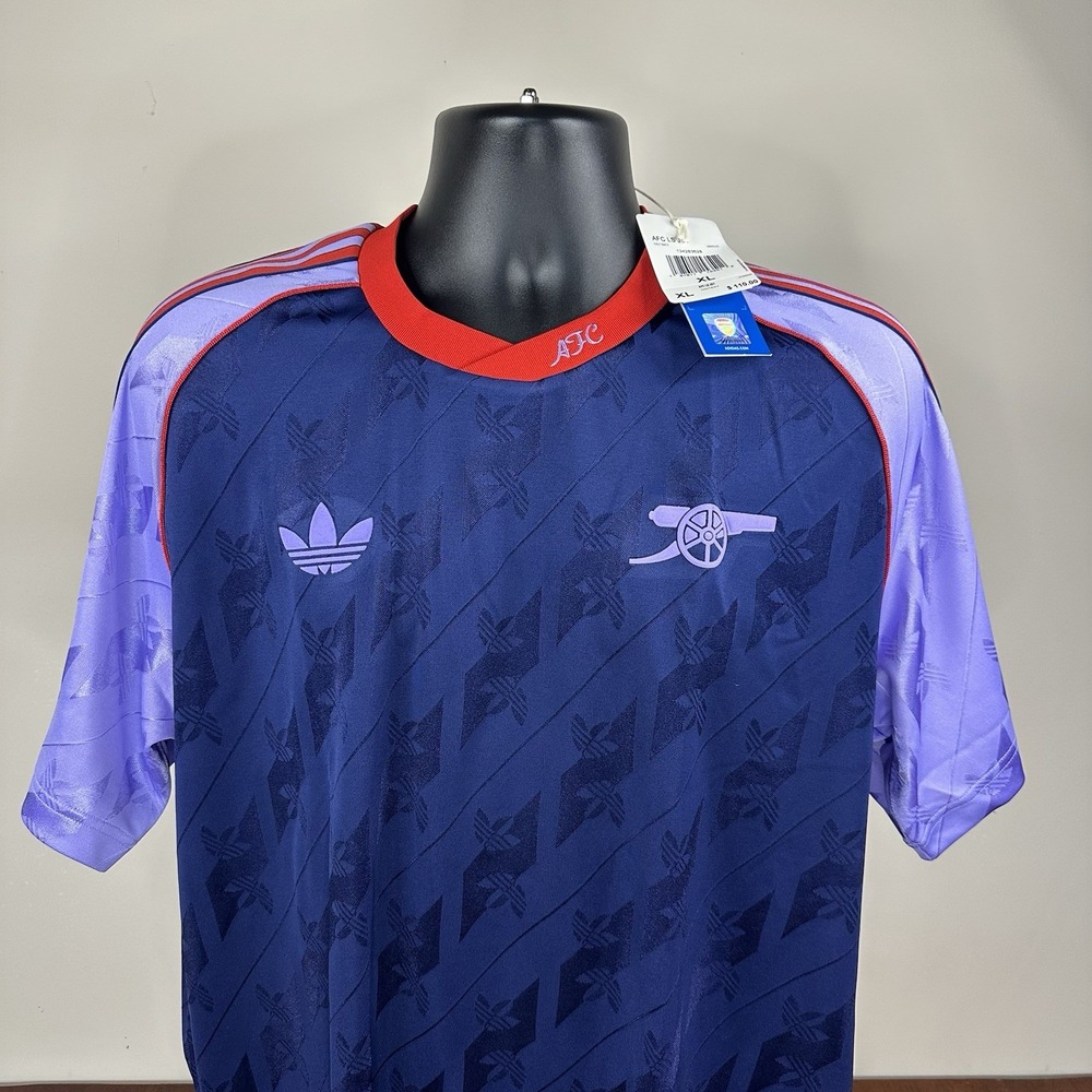 adidas Arsenal FC Gunners Lifestyler Jersey Soccer Navy Purple Red IS6505 Men XL